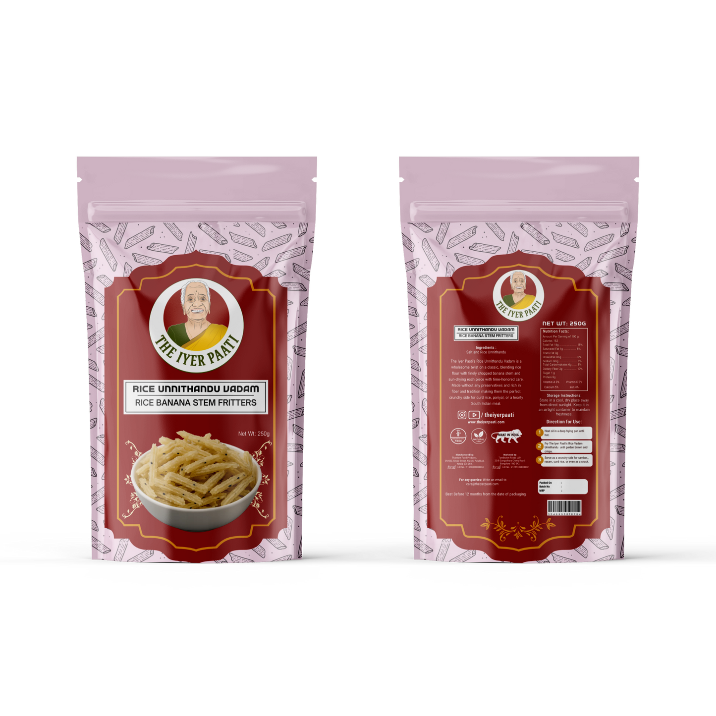 Rice Unnithandu Vadam (Rice Banana Stem Fritters)