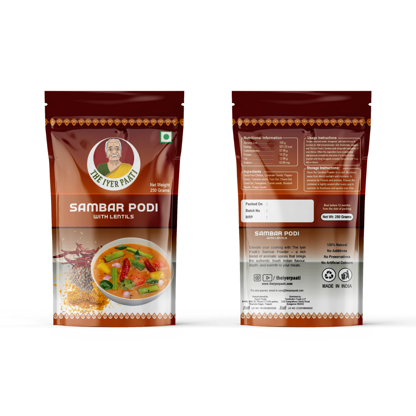 Sambar Powder with Lentils