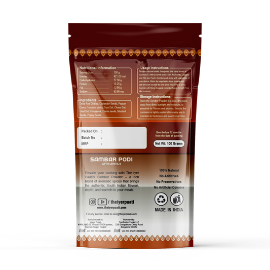 Sambar Powder with Lentils