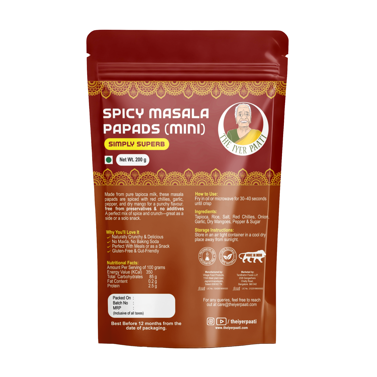 Spicy Masala Papads (Mini)