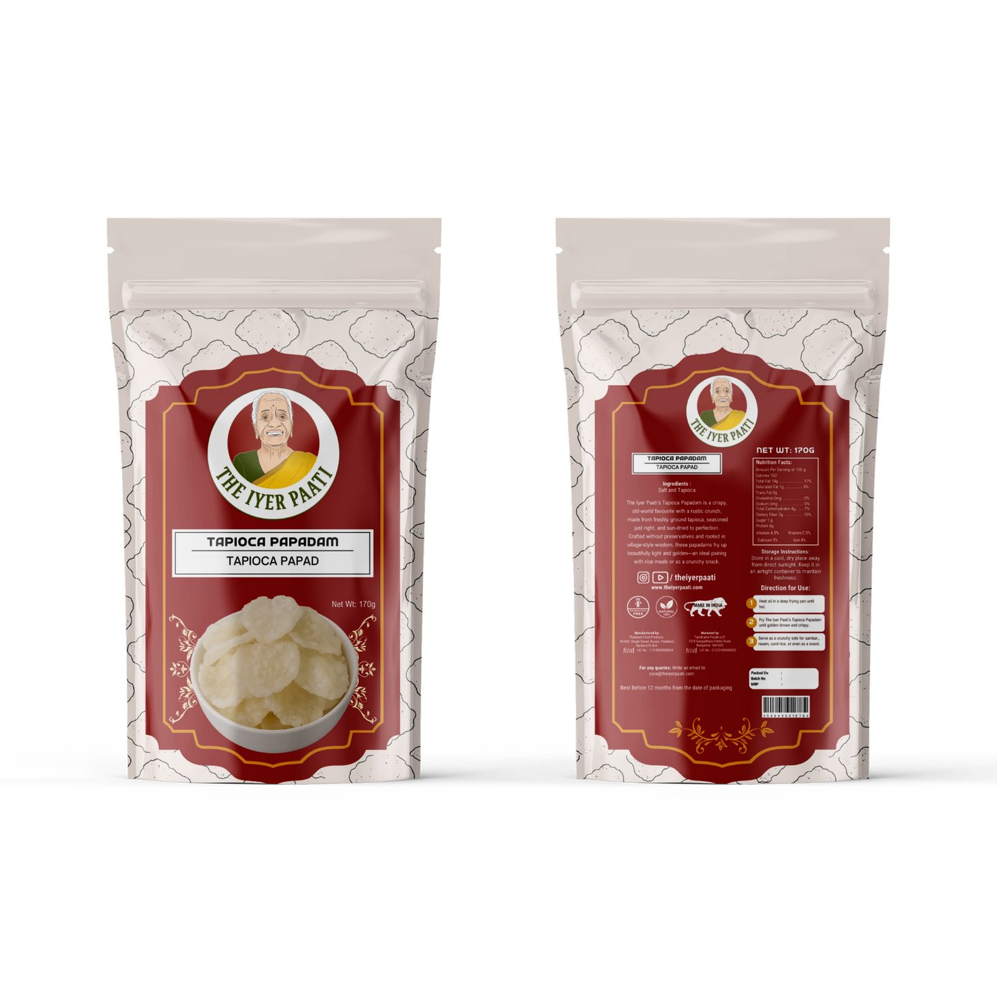 Tapioca Papadam (Tapioca Papad)