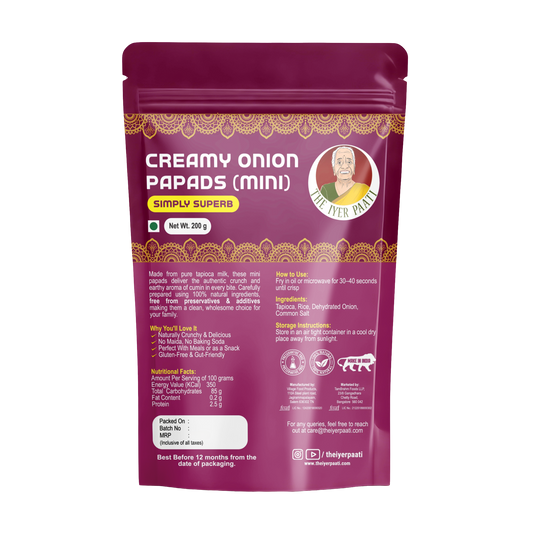 Creamy Onion Papads (Mini)