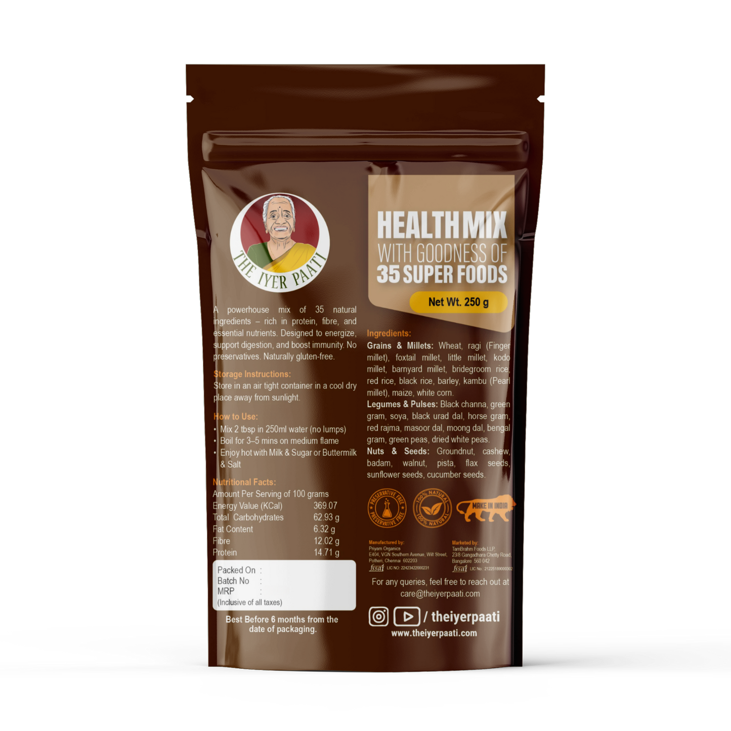 Health mix with 35 Superfoods  (Sathumavu)