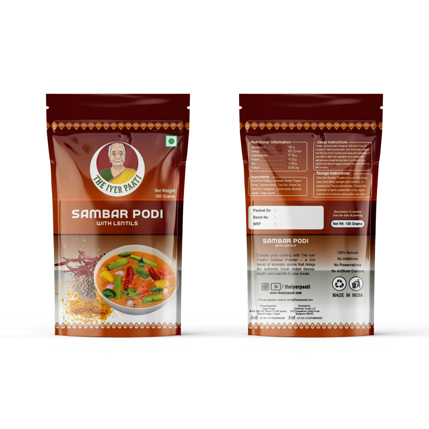 Sambar Powder with Lentils