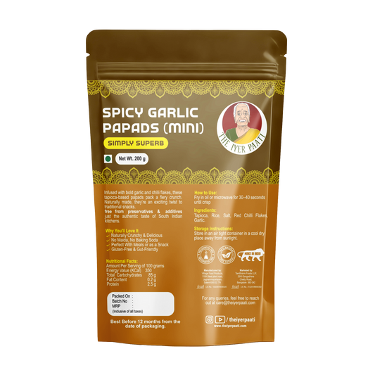 Spicy Garlic Papads (Mini)