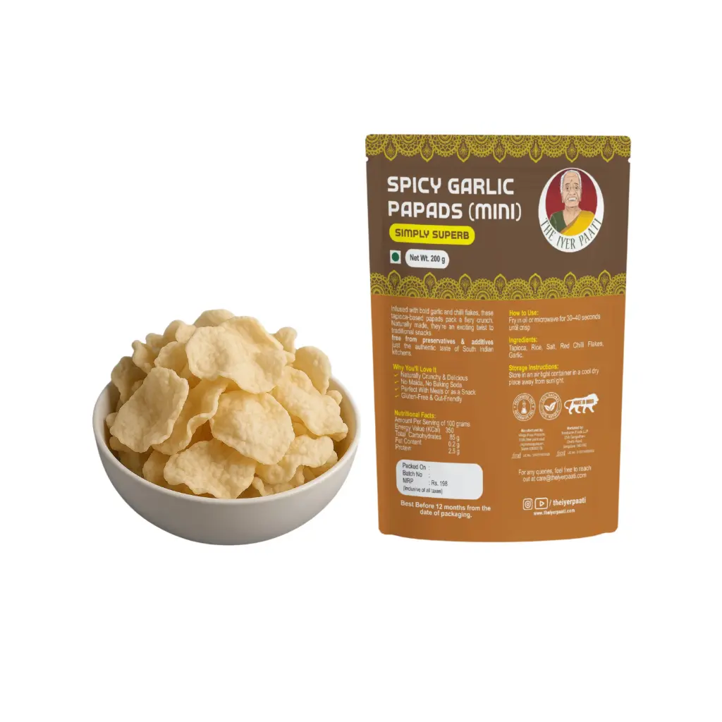 Spicy Garlic Papads (Mini)